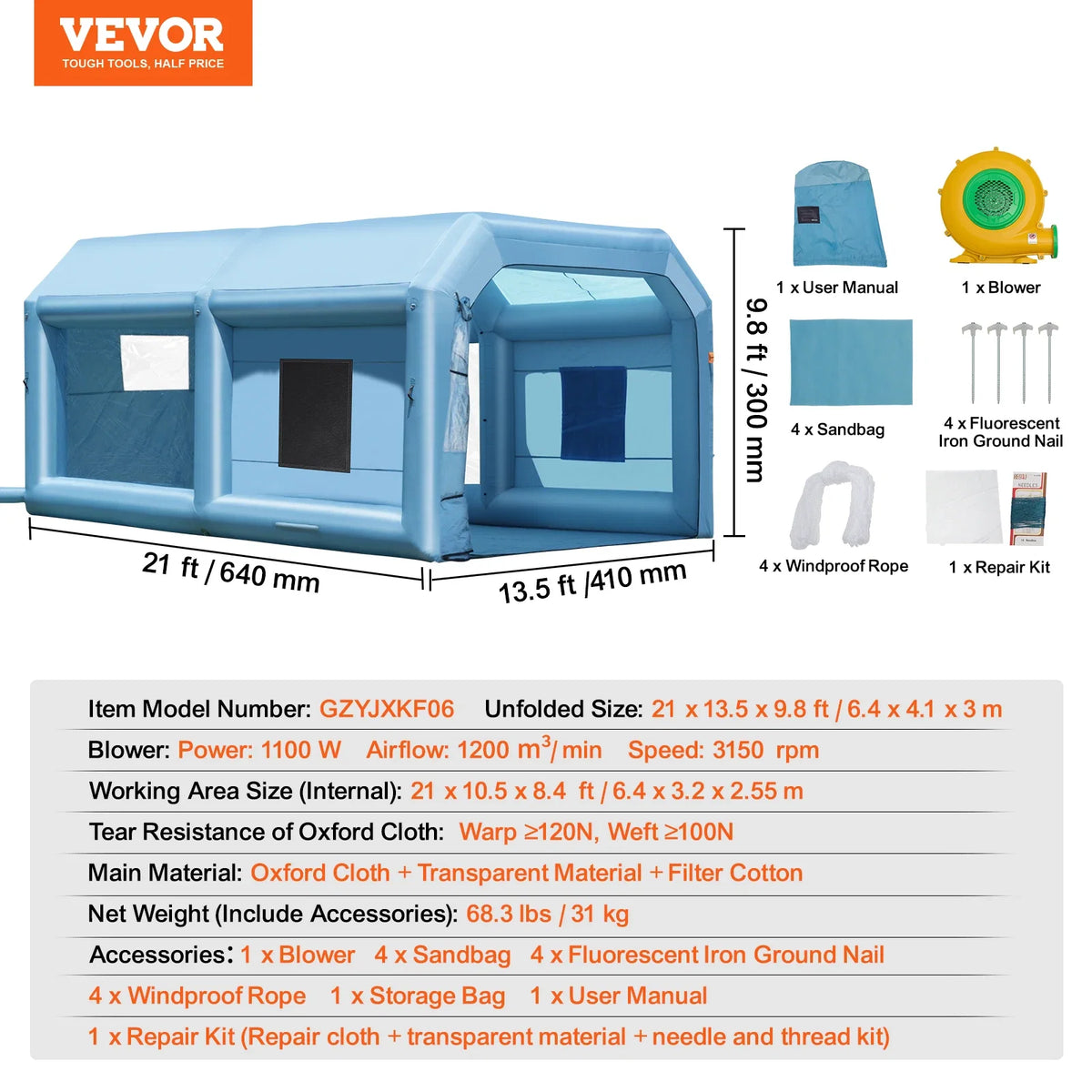 Inflatable Paint Booth Inflatable Spray Booth with Powerful Blowers and Air Filter System Portable Car Paint Booth