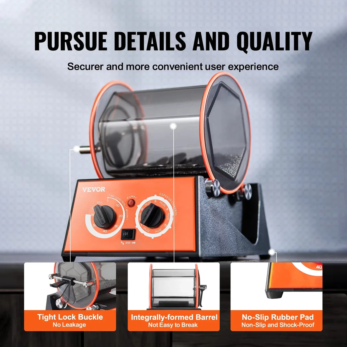 Rotary Tumbler 3kg 5kg Surface Polisher Jewelry Drum Polishing Machine Gem DIY Mini-Tumbler Finishing Tools