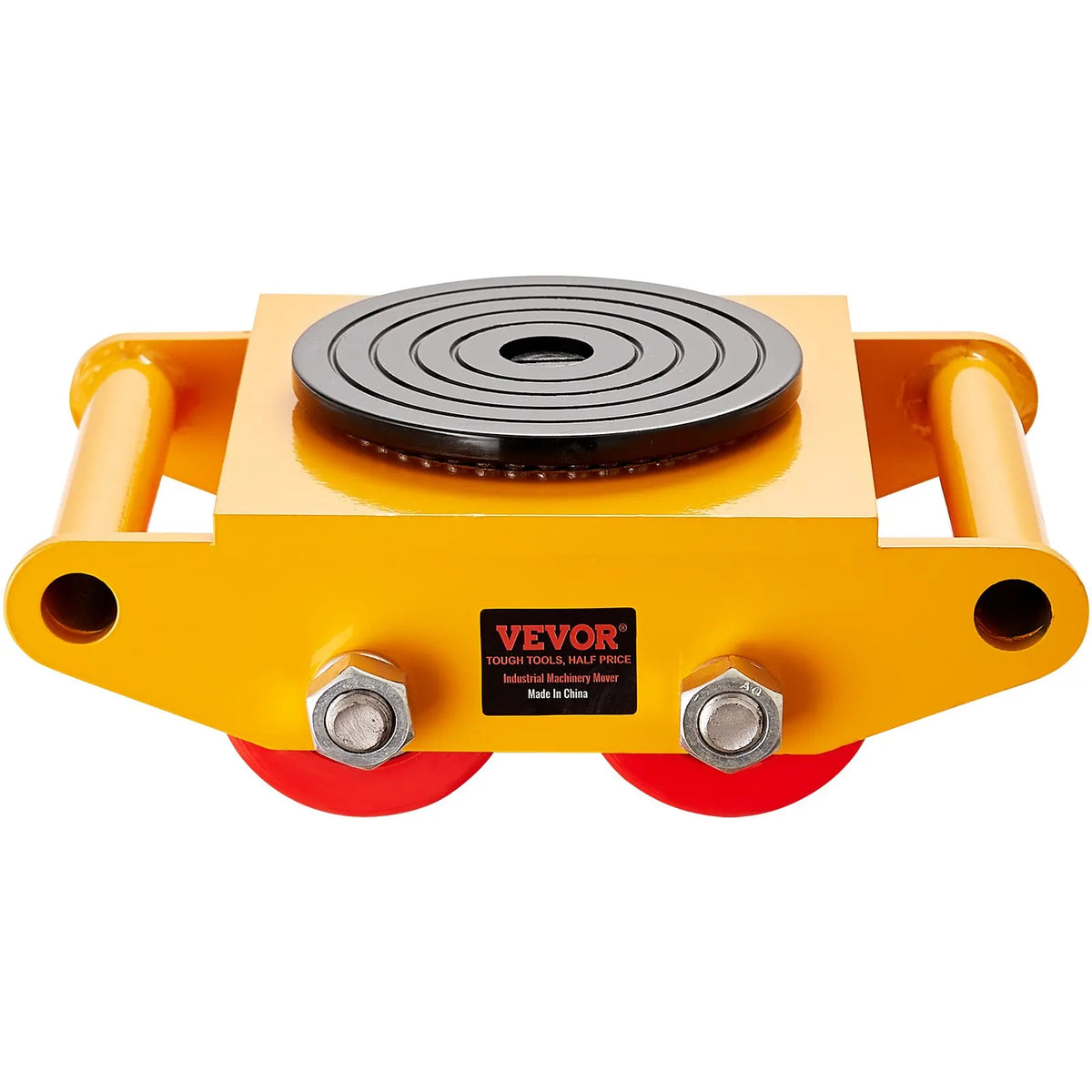 Machinery Skate Dolly 6T Industrial Mover with 4 PU Wheels and 360° Rotation Non-Slip Cap for Warehouse Workshop Factory