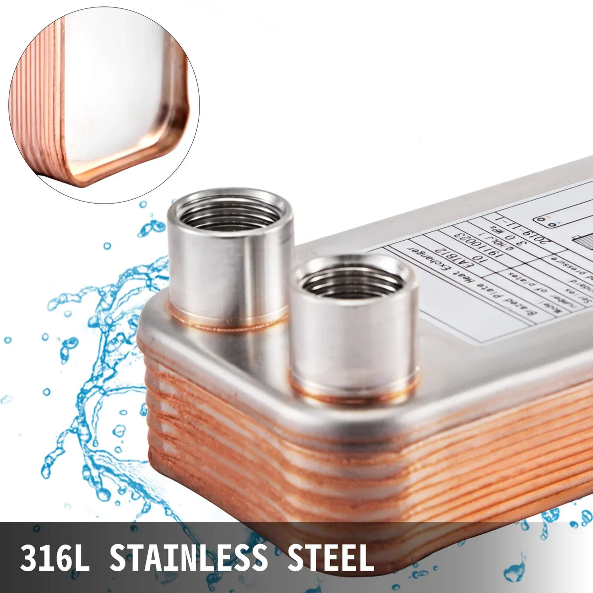 30 40 60 Plates Heat Exchanger Wort Chiller Stainless Steel Homebrew Brewing Beer Cooler Counterflow Chiller Water Heating