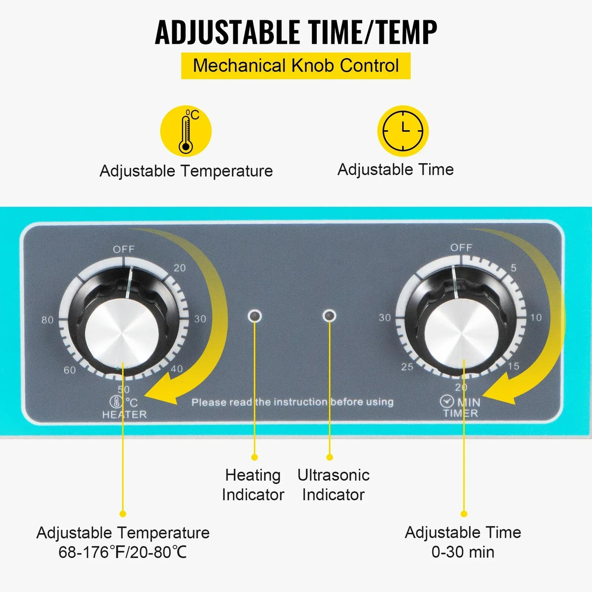 6L Knob Ultrasonic Vinyl Record Cleaner Mini Portable Washing Machine Ultrasound Dishwasher Contact Lenses Dental Jewelry