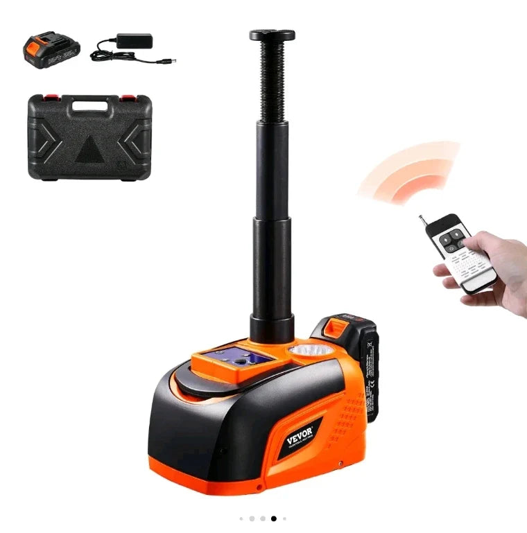 4 in 1 Electric Car Jack Set, Max 5 Ton/11023 LBS Hydraulic Jack with Electric Impact Wrench, Built-in Inflatable Pump