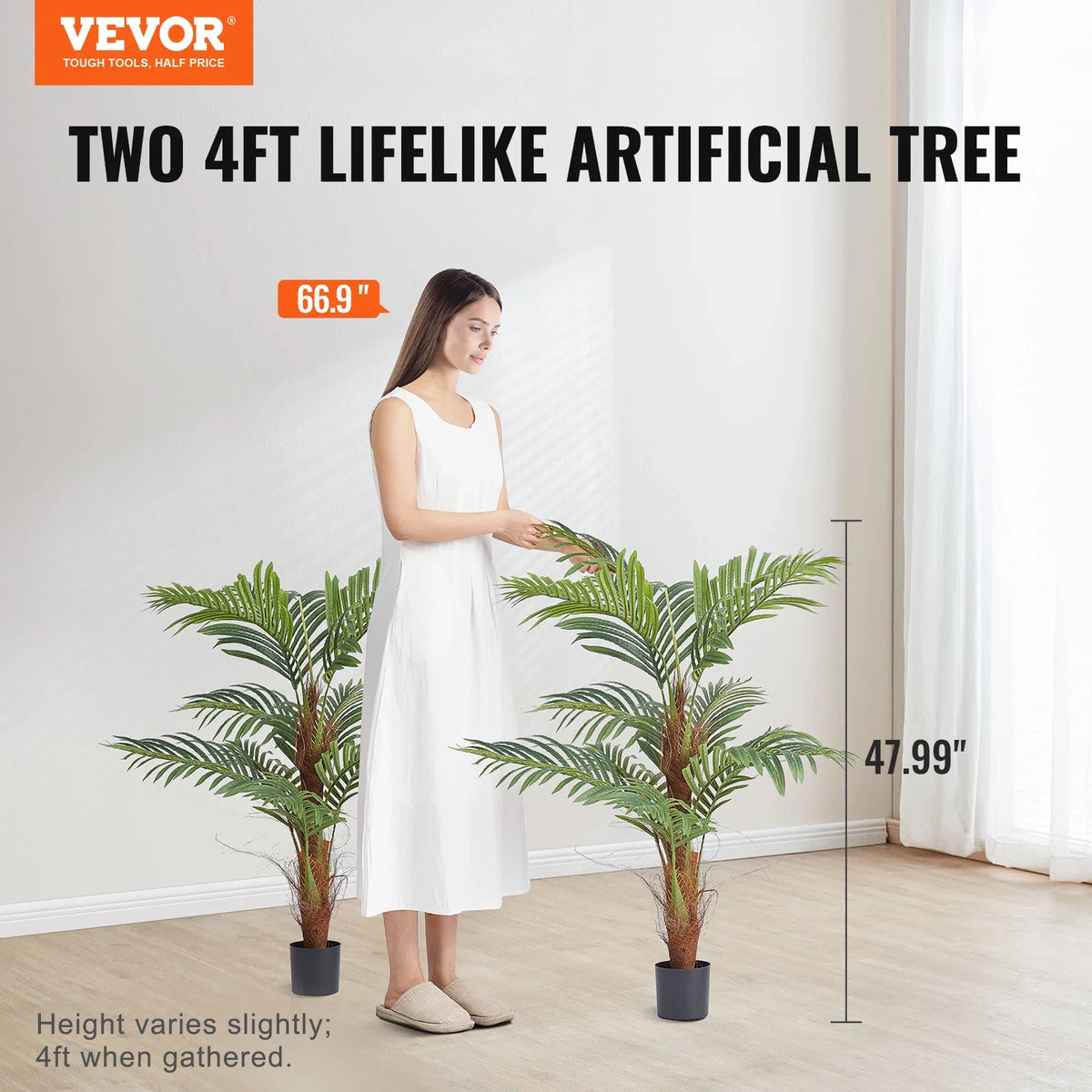 Artificial Palm Tree Faux Plants Green Home Artificial Plant Decoration With PE Anti-Tip Tilt Protection For Indoor Office