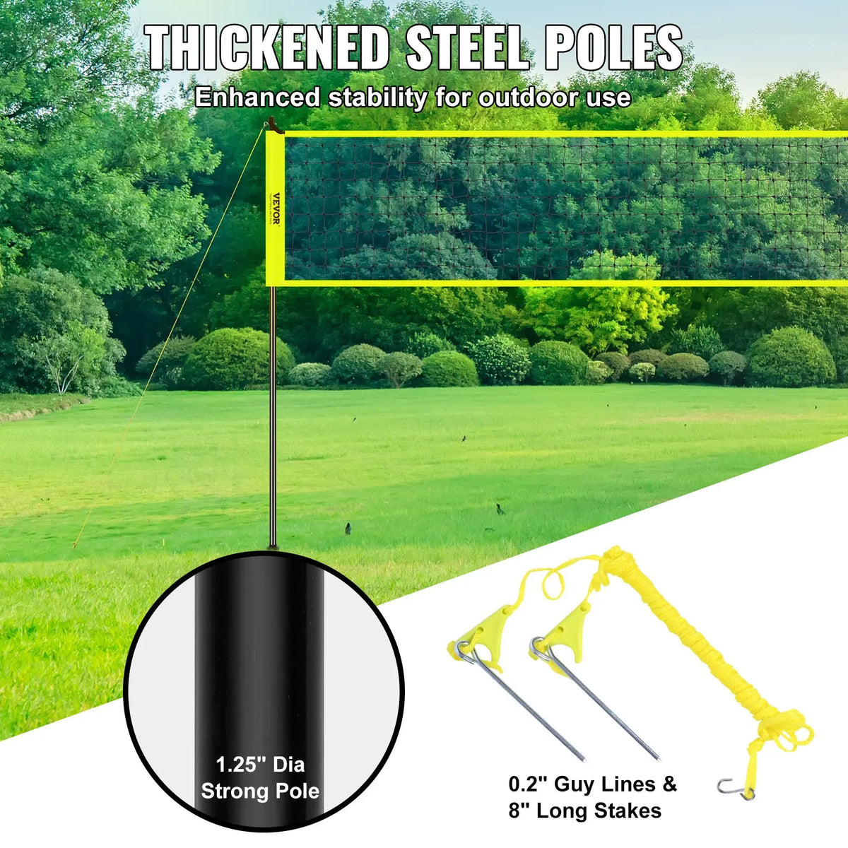 Outdoor Portable Volleyball Net System,Adjustable Height Poles,with PVC Volleyball,Carrying Bag for Backyard,Beach,Lawn