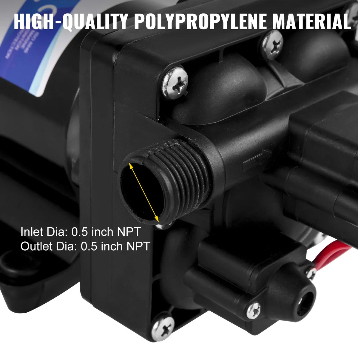 Fresh Water Pump 3 GPM with Pressure Switch 45 PSI Detachable Strainer 12V Diaphragm Pump for RV Camper Marine Boat Lawn