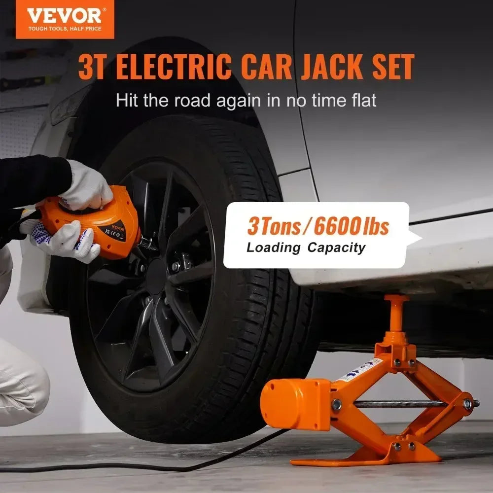 Electric Car Jack Floor Jack 3/5Ton Lifting Set DC 12V Car Scissors Jack With Impact Wrench  Auto Repair Tool Service Kit