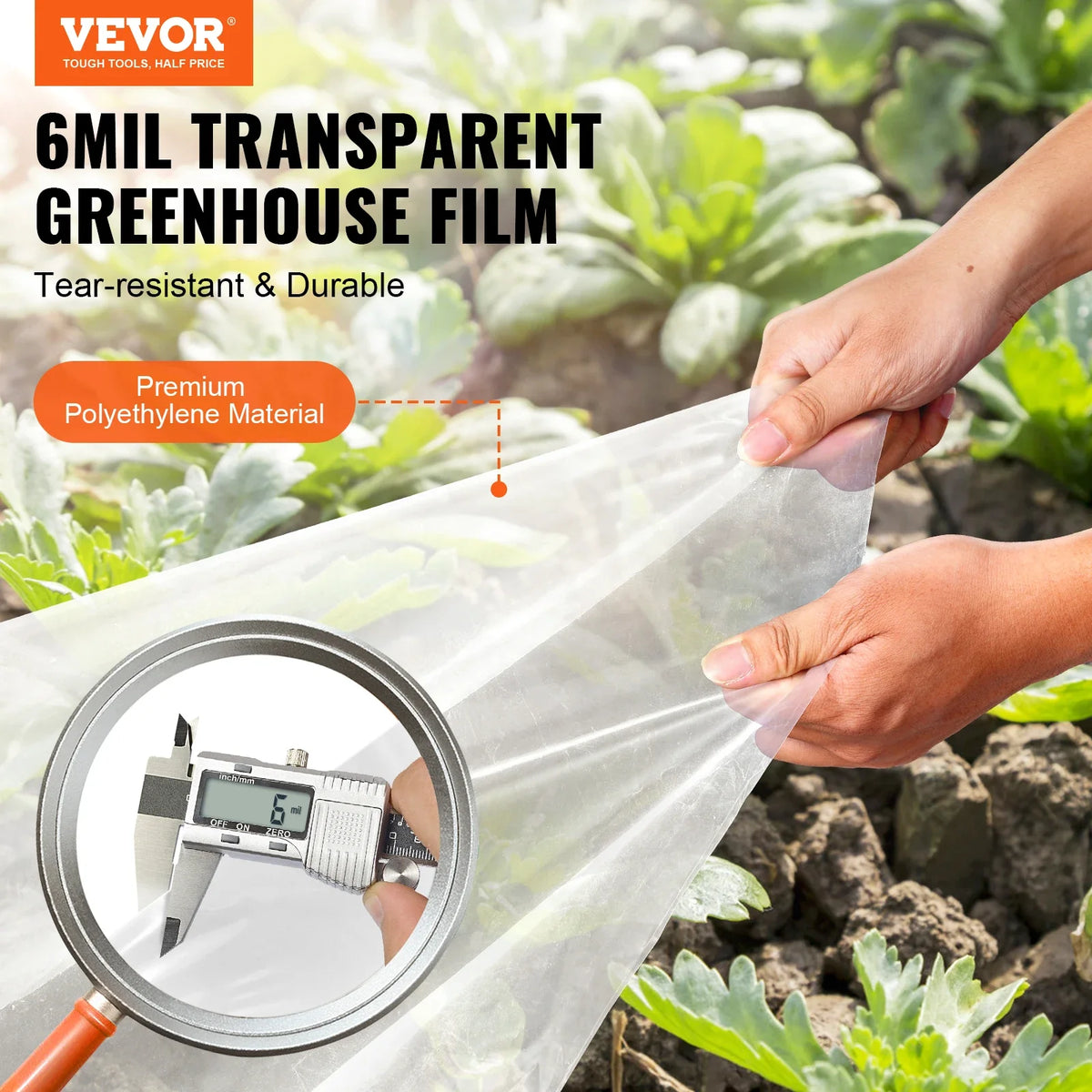 Greenhouse Plastic Sheeting Clear Greenhouse Film Polyethylene Film 4 Year UV Resistant for Gardening Farming Agriculture