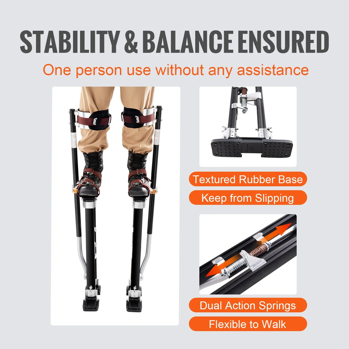 Drywall Stilts  24"-40" Adjustable Aluminum Stilts Tool Durable and Non-slip Work Stilts for Sheetrock Painting/Walking