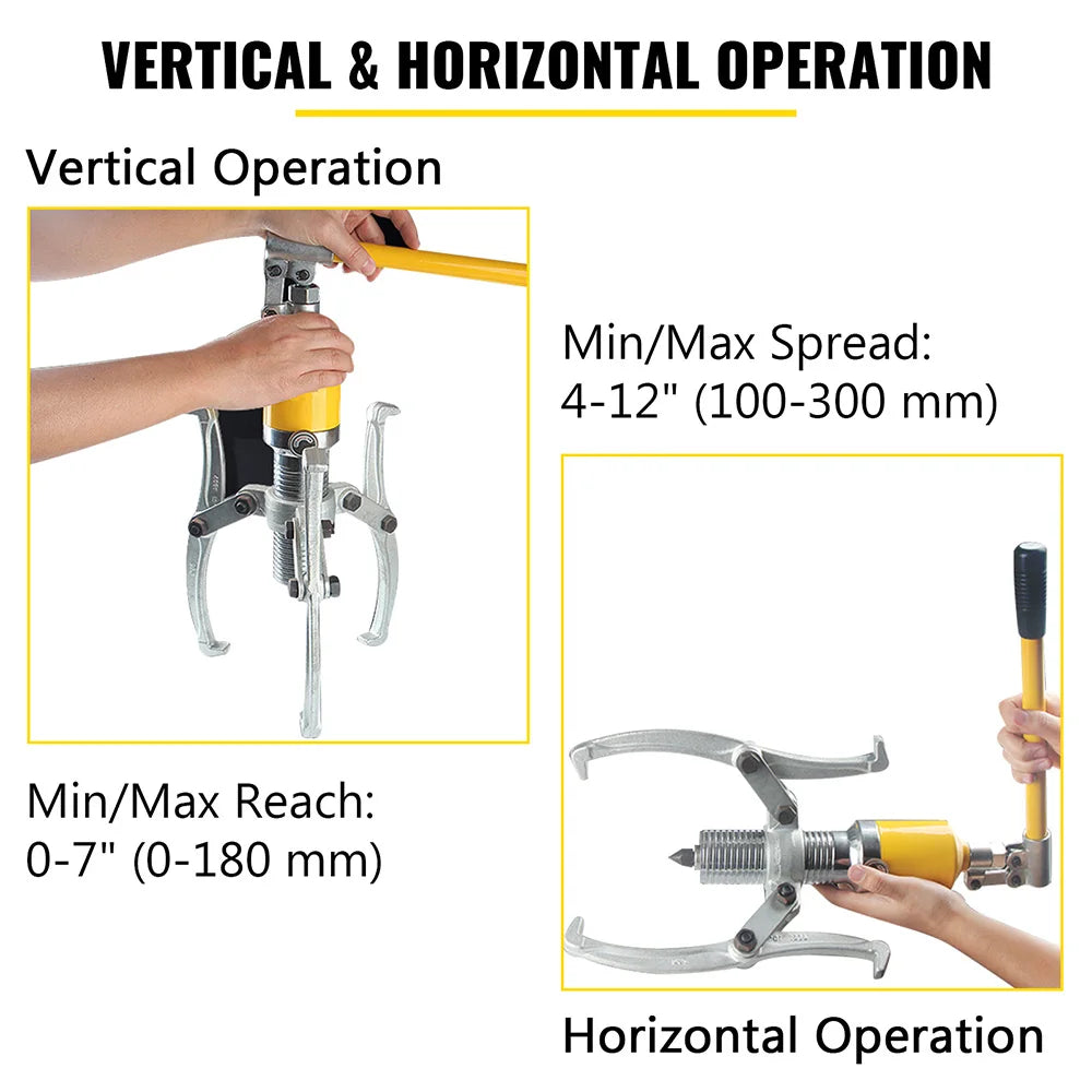 15 Ton Hydraulic Gear Puller Adjustable 3 Jaws Wheel Bearing Pulling Separator Wheel Bearing Hub Removal Tool with Cas