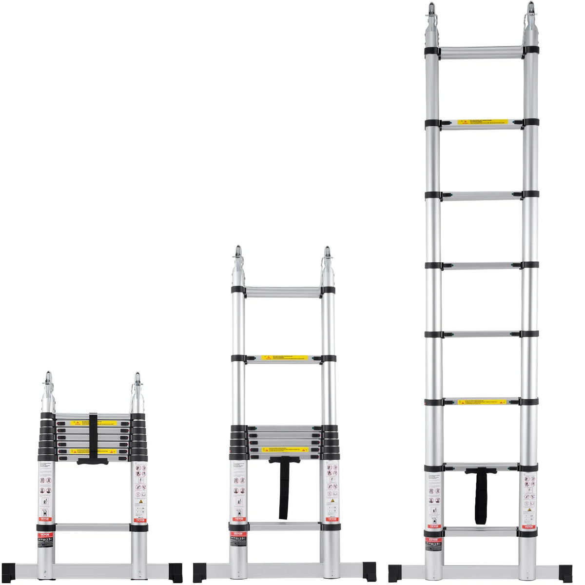 Telescoping Ladder 16.5FT A-Shape Aluminum Extension Ladder Lightweight Retraction Collapsible Multi-Purpose RV Ladders