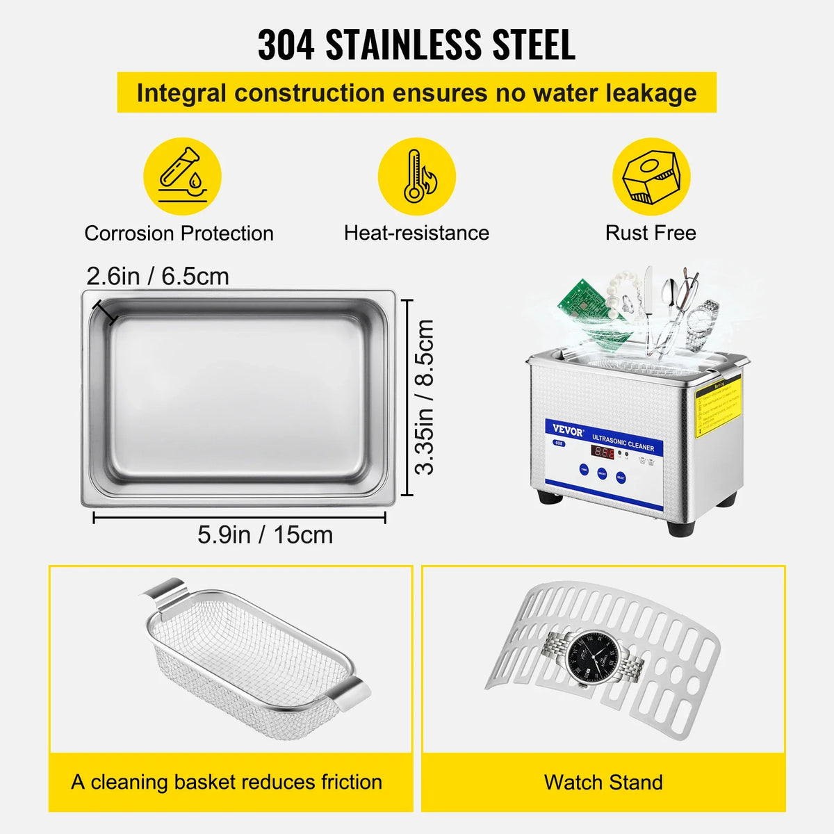 800ml Ultrasonic Cleaner Portable Washing Machine 35W Mini Dishwasher Lave-Dishes Ultrasound Bath Sonic for Home Appliance