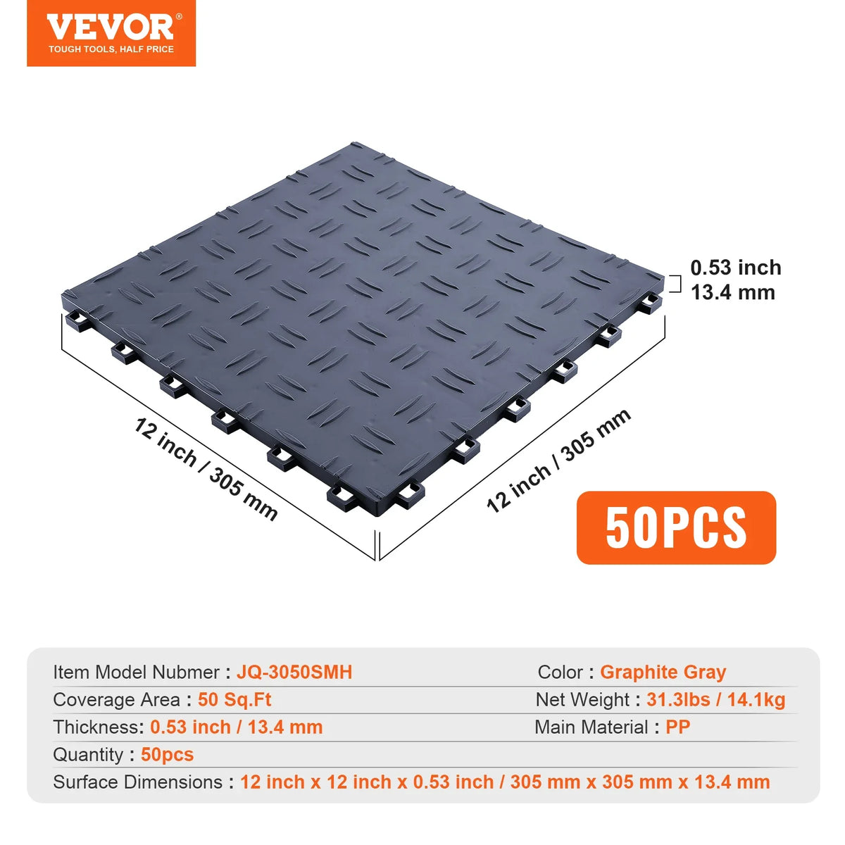 Garage Tiles Interlocking 25/50 Pack Garage Floor Covering Tiles, Non-Slip  Garage Flooring Tiles, for Garages, Basements