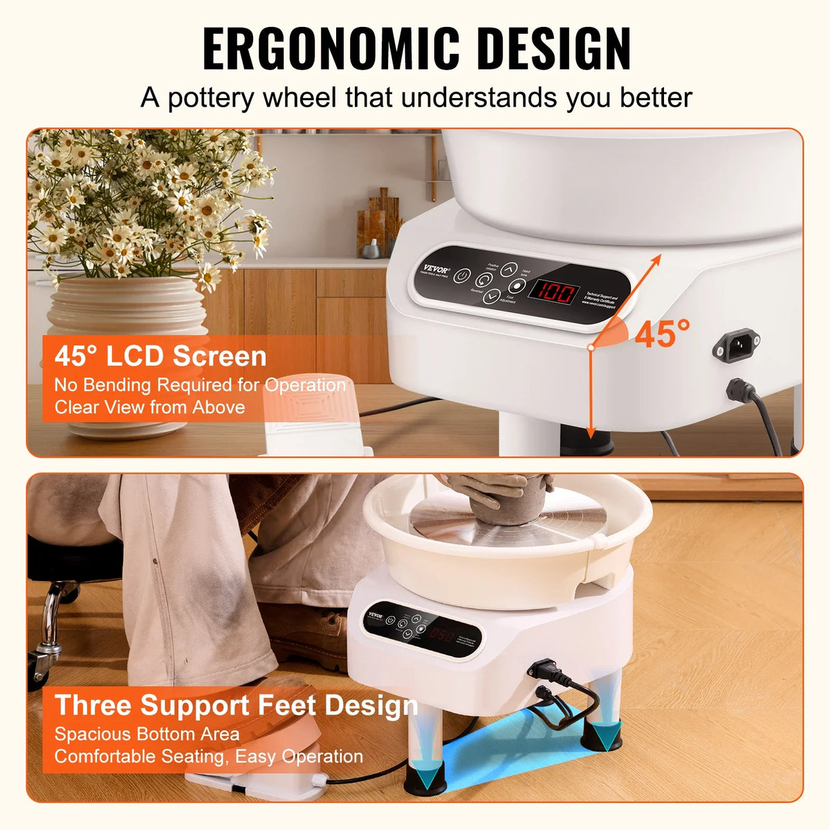 Pottery Wheel 11 inch Pottery Forming Machine Electric Wheel for Pottery Direct Drive Ceramic Wheel  for DIY Art Craft
