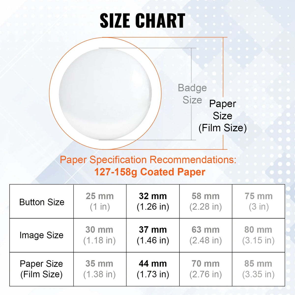 25/32/58/75mm Button Badge Parts Supplies for Button Maker Machine 200/500Sets Metal and Plastic Pin Badges