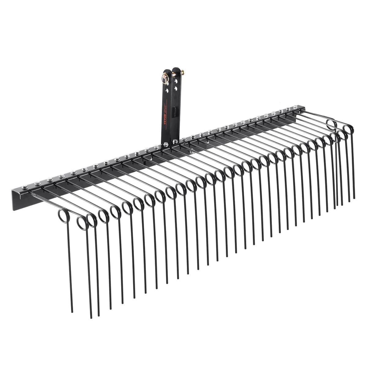 Tow Behind Landscape Rake 72" 32 Steel Tines Tow Lawn Dethatcher Rake Attaches to Tractor for Leaves/Pine Needles/Grass