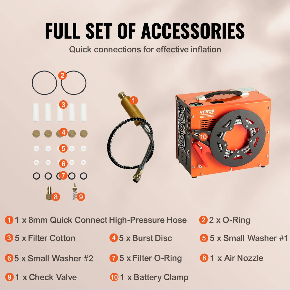 PCP Air Compressor 4500PSI/30Mpa Portable PCP Airgun Compressor Water-Free Air Rifle Paintball Scuba Tank Compressor Pump