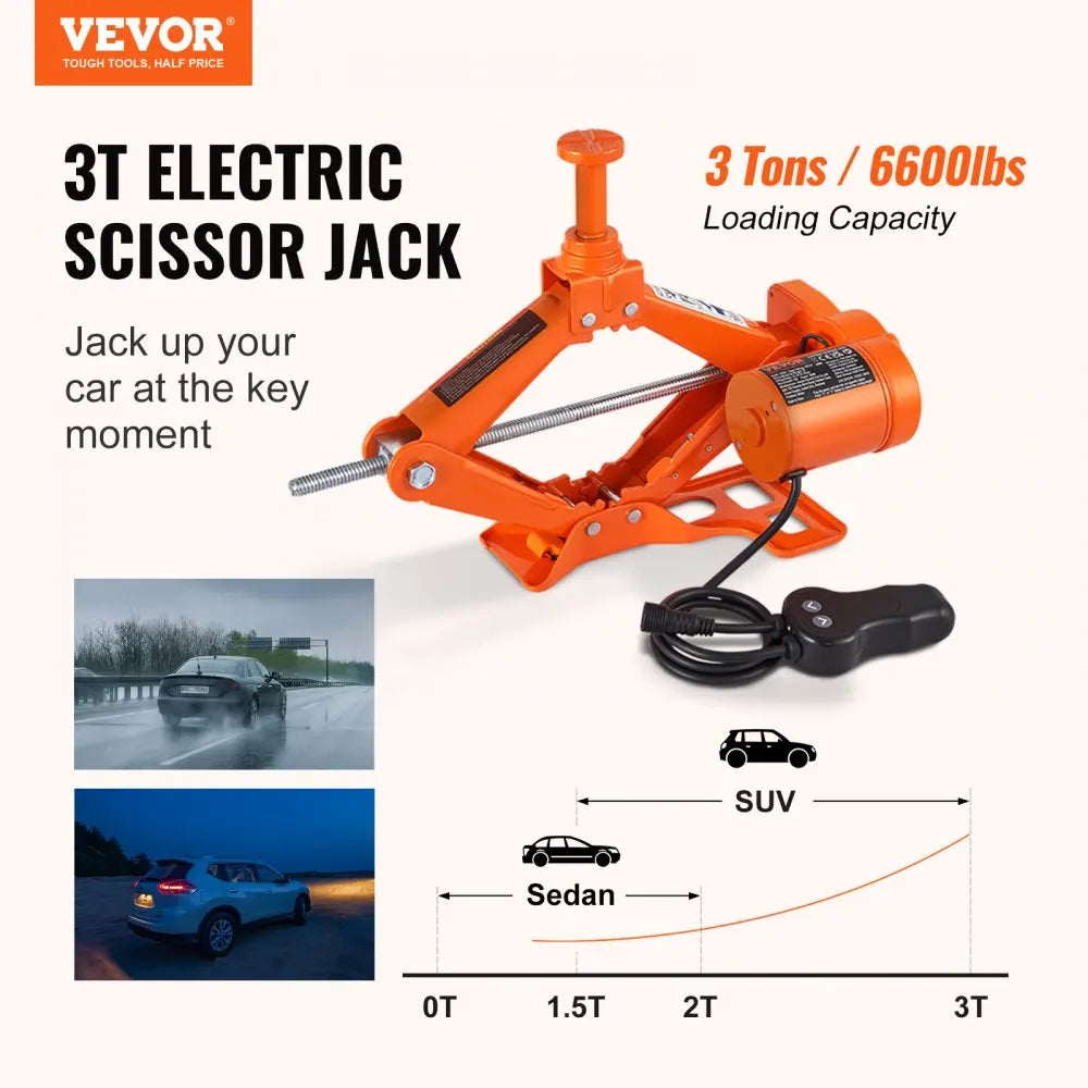 Electric Car Jack Floor Jack 3/5Ton Lifting Set DC 12V Car Scissors Jack With Impact Wrench  Auto Repair Tool Service Kit