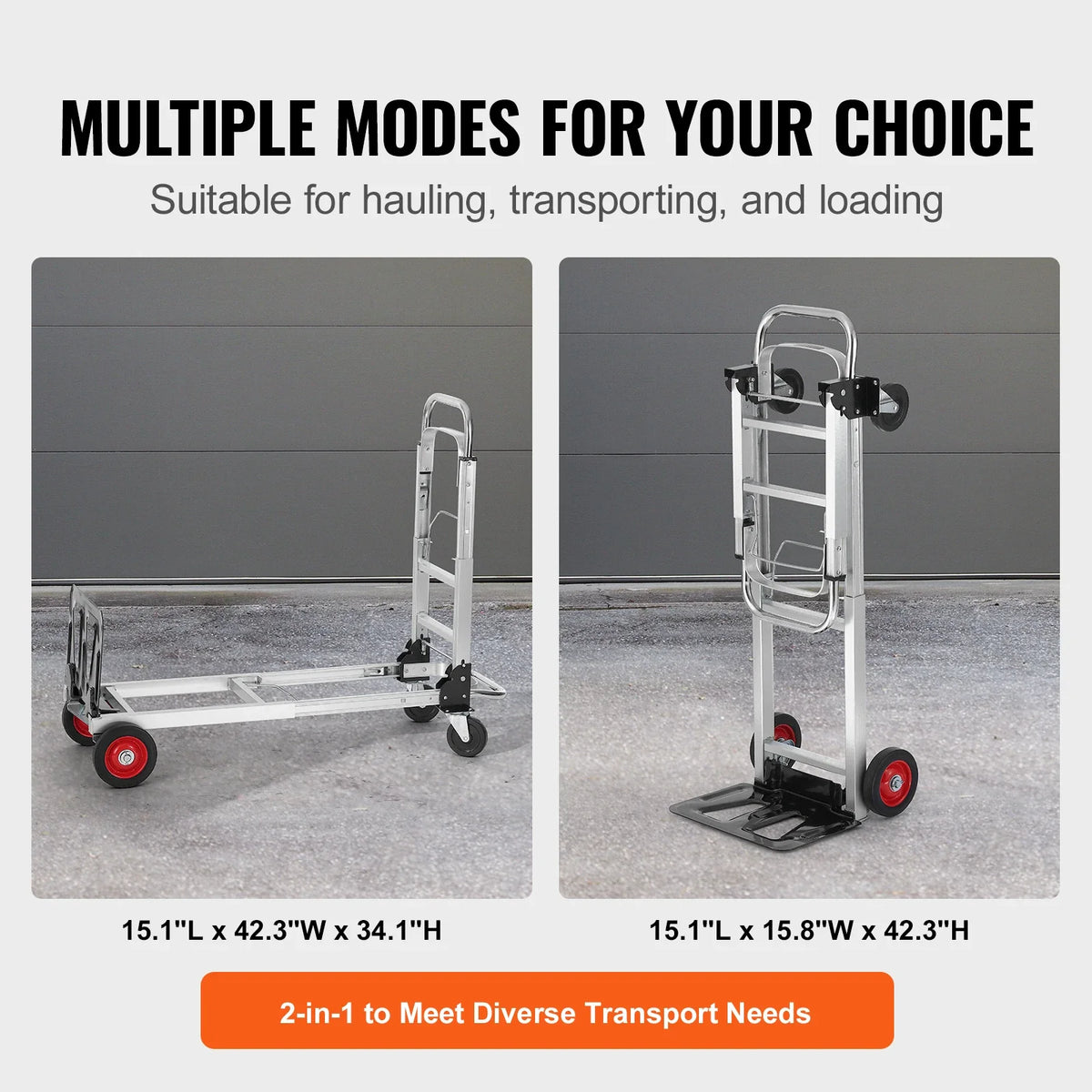 400 lbs Folding Hand Truck Lightweight Dolly with Wheels Foldable Luggage Utility Cart for Transport Moving in Warehouse
