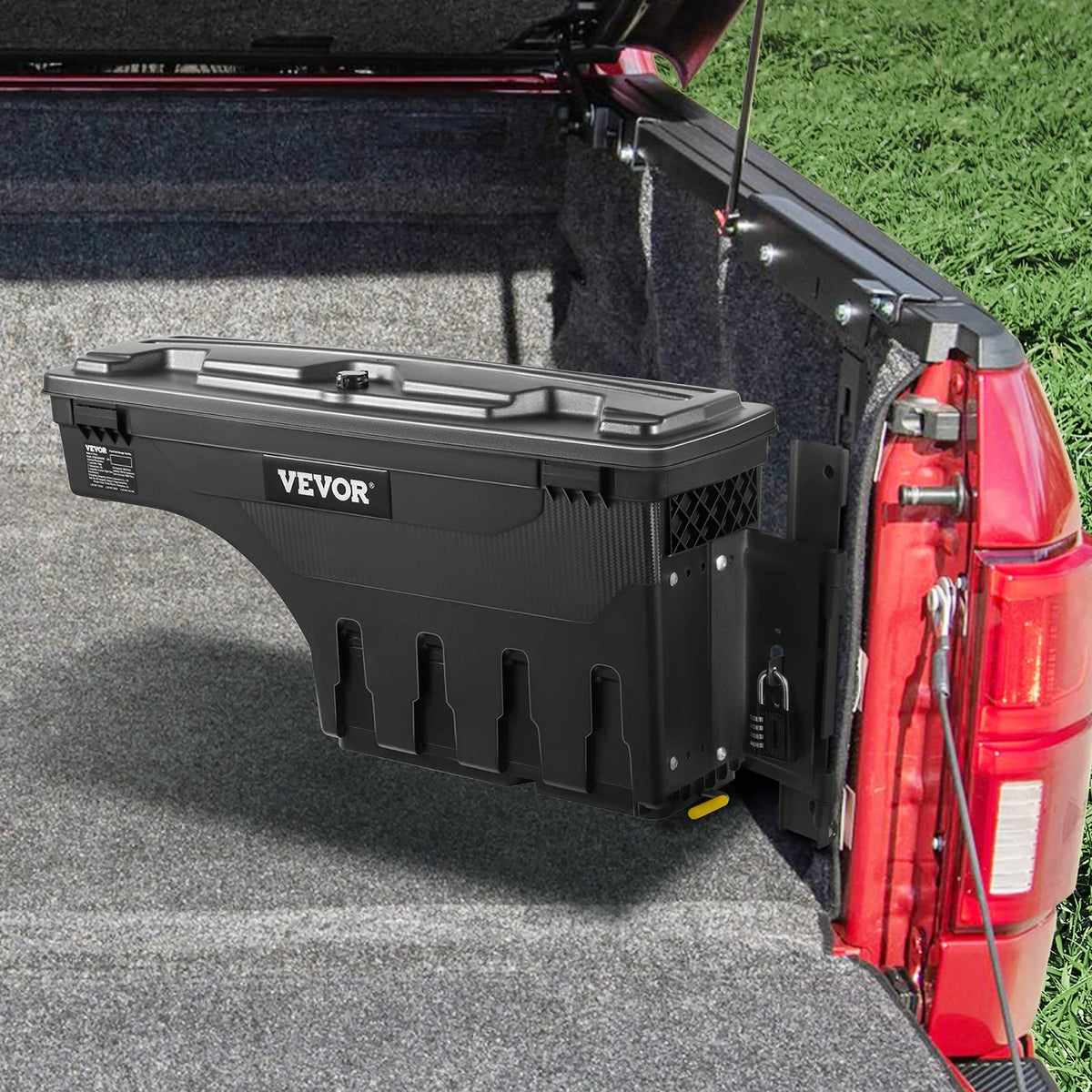 Truck Bed Storage Box, 6.6 Gal/25 L ABS Wheel Well Tool Box, Waterproof and Durable, Compatible with Ford F-150 2015-2021