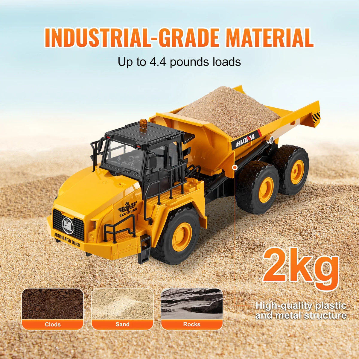 RC Dump Truck Remote Control Car Children Toys 11-Channel Electric Excavator Bulldozer for Kids Toddlers Birthday Gift