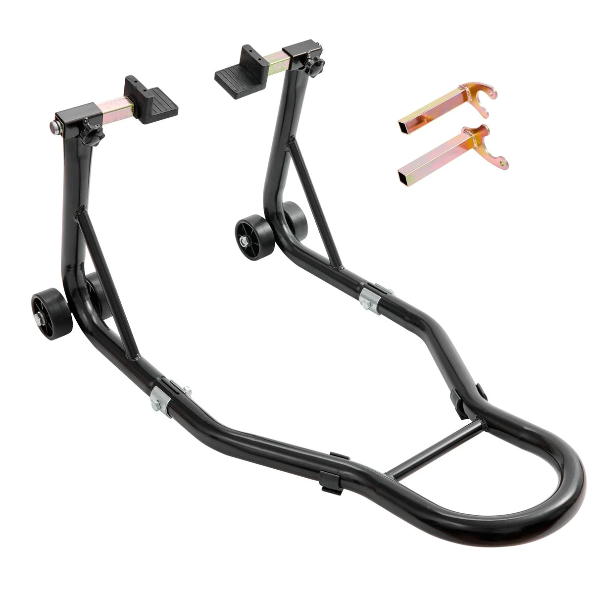 Motorcycle Rear Wheel Stand with U + L Fork Swingarm Spool 850 lbs Capacity for Suzuki Yamaha Honda Kawasaki