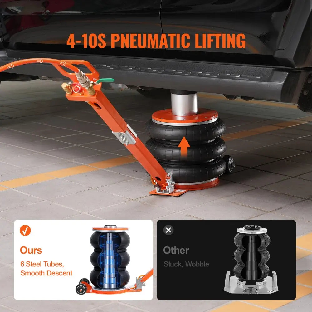 Air Jack Pneumatic Lifting Jack with Heightened Column & Adjustable Handle Easy-to-Lift & Space-Saving Jack