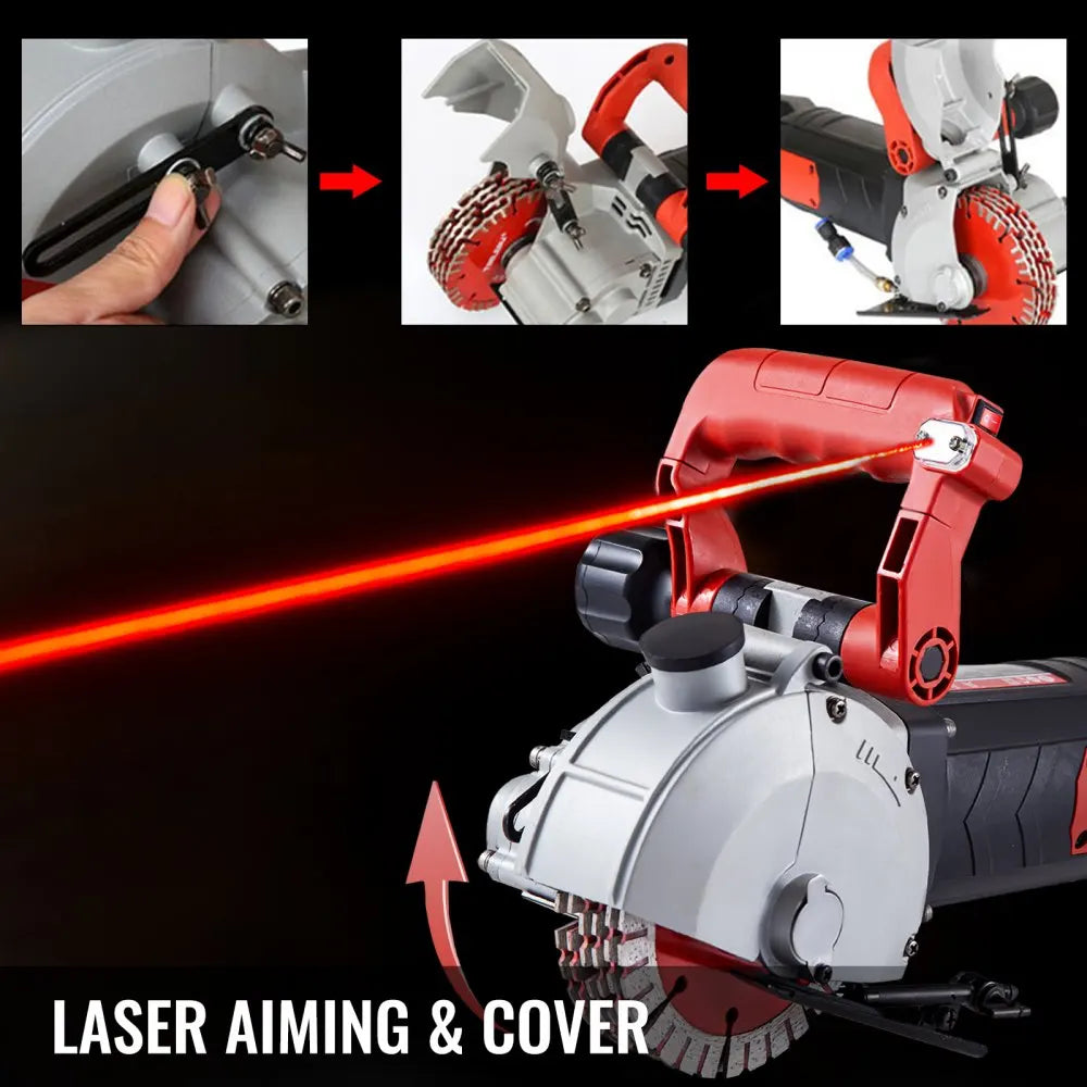 4800W Wall Slotting Machine Concrete Cutter Electric Laser Aiming Groove Slotting Machine 125mm Circular Saw Cutting Tool