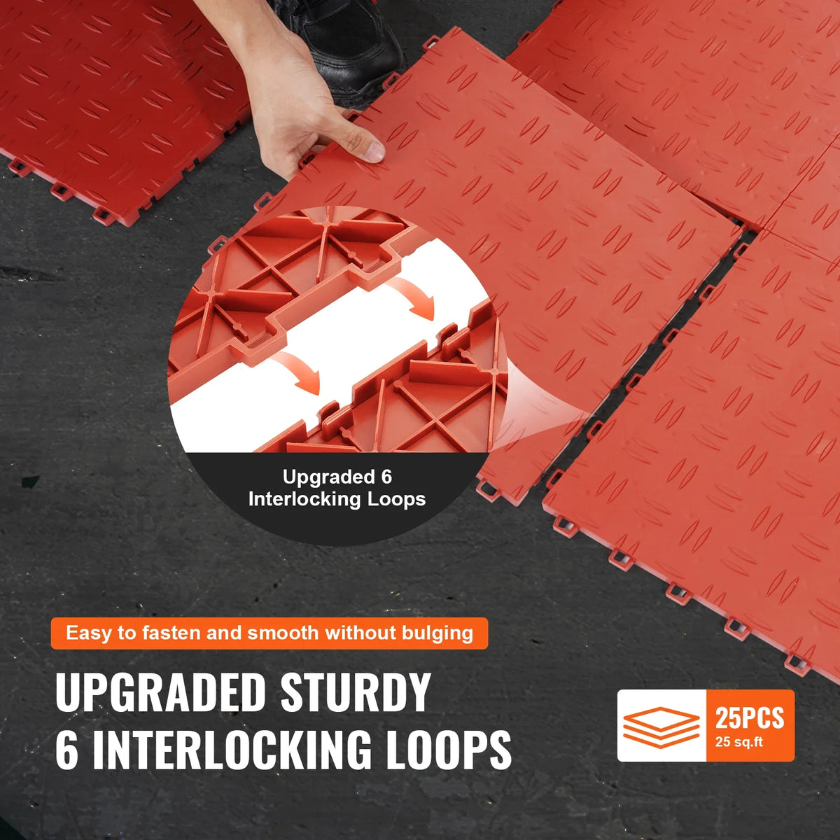 Garage Tiles Interlocking 25/50 Pack Garage Floor Covering Tiles, Non-Slip  Garage Flooring Tiles, for Garages, Basements