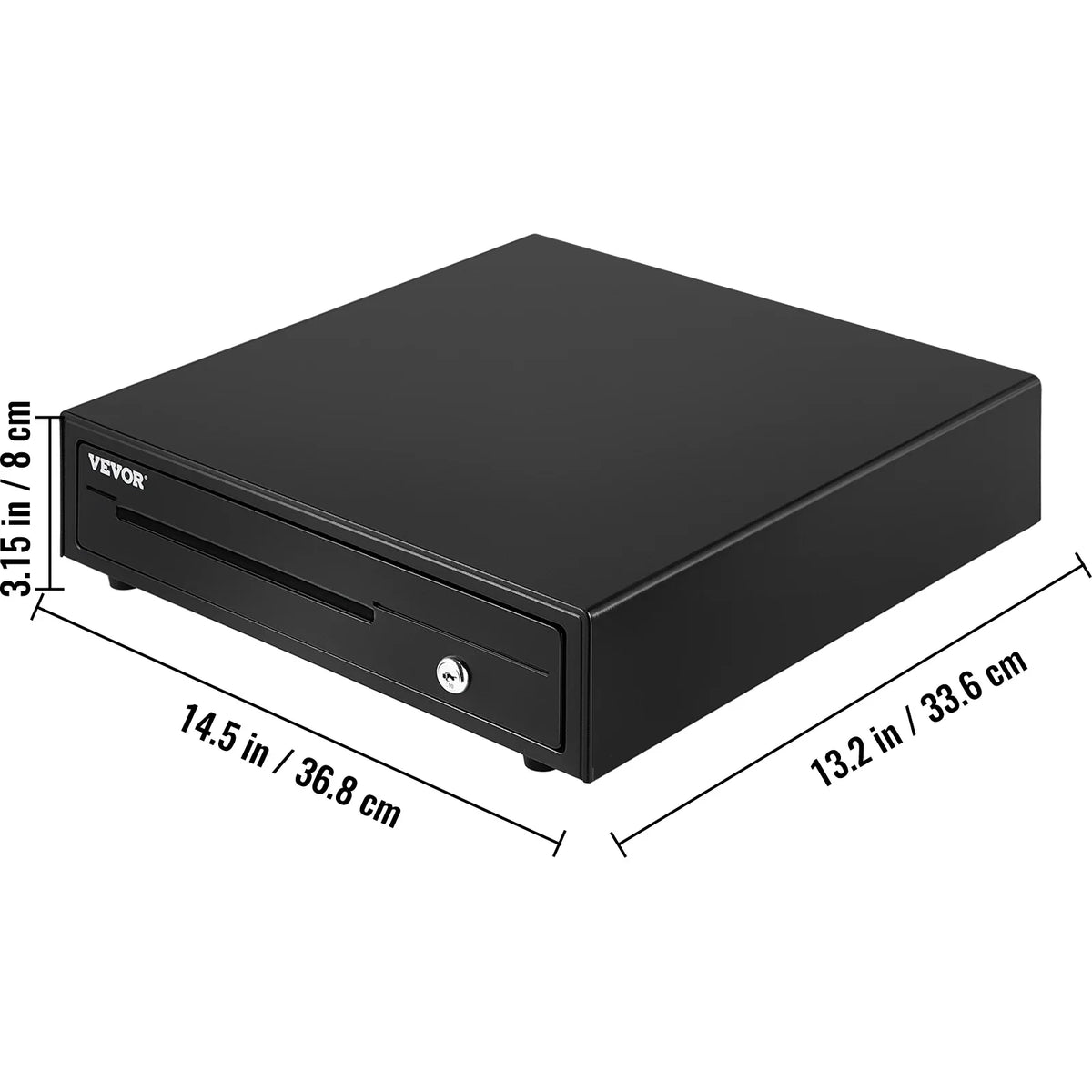 Cash Register Drawer 16" 12 V for POS System Tray Removable Coin Compartment & 2 Keys Included RJ11/RJ12 Cable Drawer