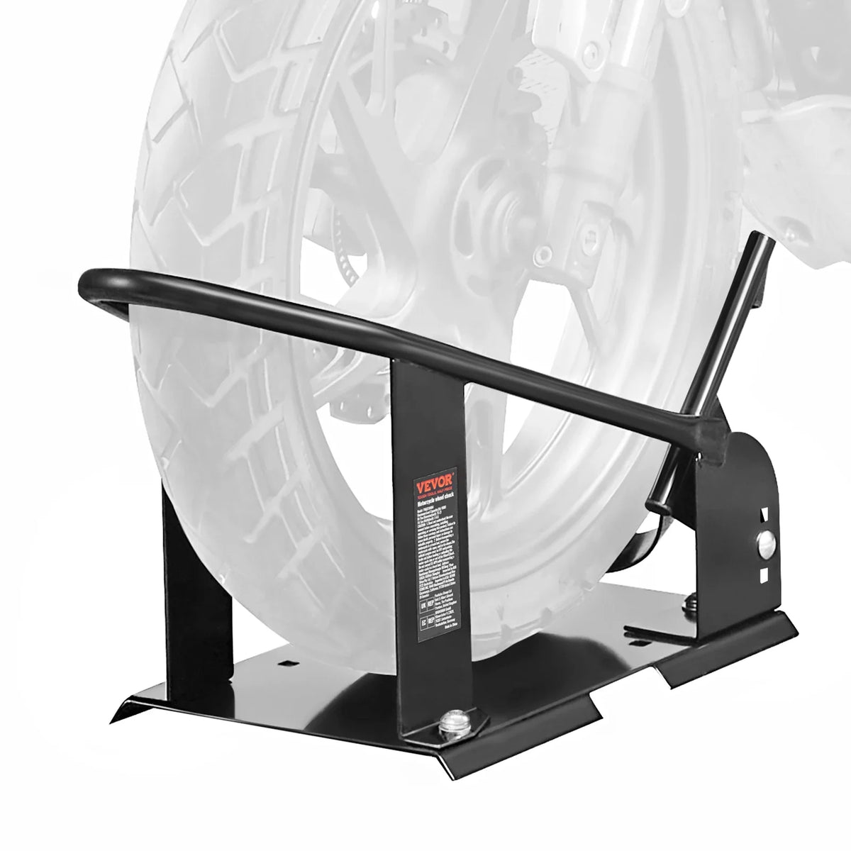 1800 lbs Capacity Wheel Cradle Holder  Steel Motorcycle Front Wheel Stand with 3 Adjustable Holes For 15"-21" Motorcycles