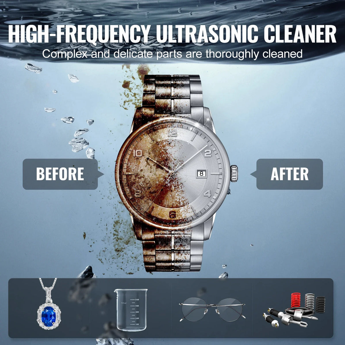 15L Ultrasonic Cleaner w/Timer & Heater, 360W 40kHz Digital Ultrasonic Cleaning Machine w/Upgraded Degassing & Gentle Mode