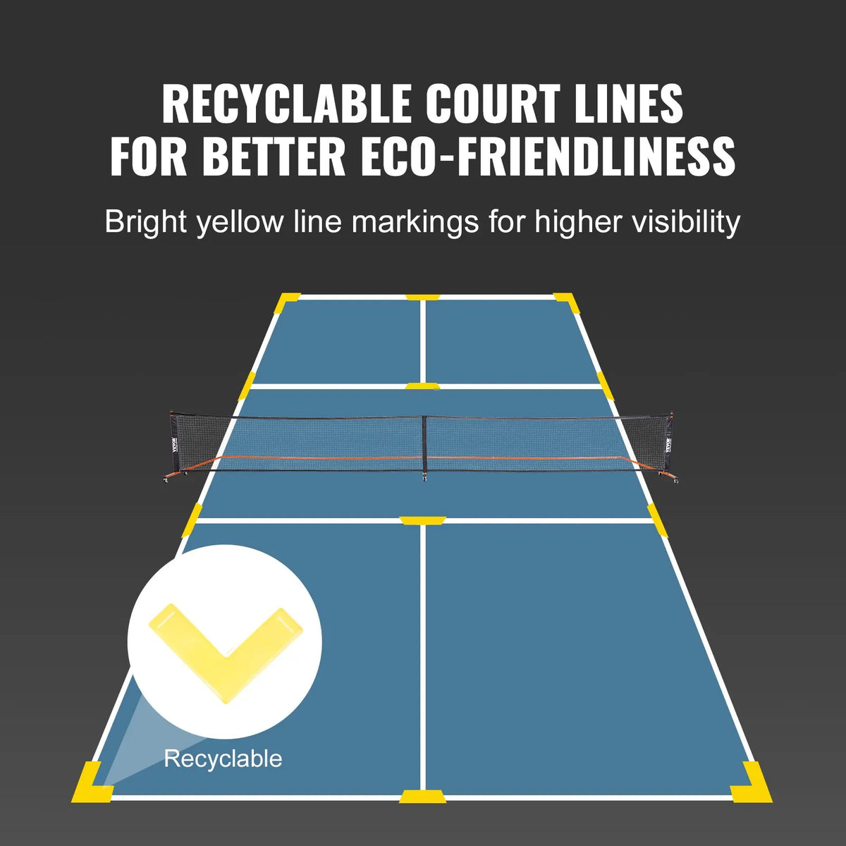 Pickleball Net Set, 22FT Full Court Official Regulation Size Portable Pickleball Net System for Outdoor Backyard Driveway