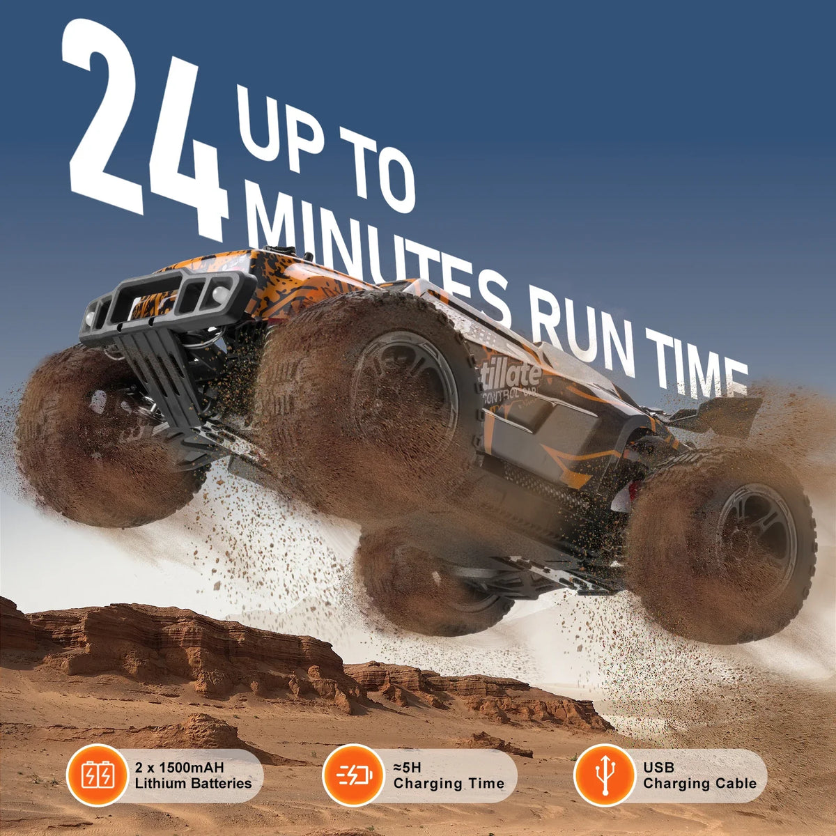 50 km/h 1:10 RC Car High Speed All Terrain 4WD Off-Road Truck with 45° Wheelie Hobby RC Racing Car Toys Gift for Kids