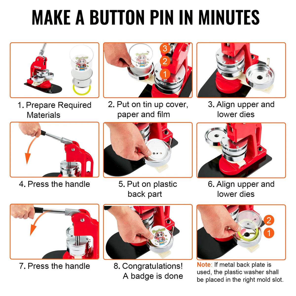 25/32/58/75mm Button Badge Parts Supplies for Button Maker Machine 200/500Sets Metal and Plastic Pin Badges