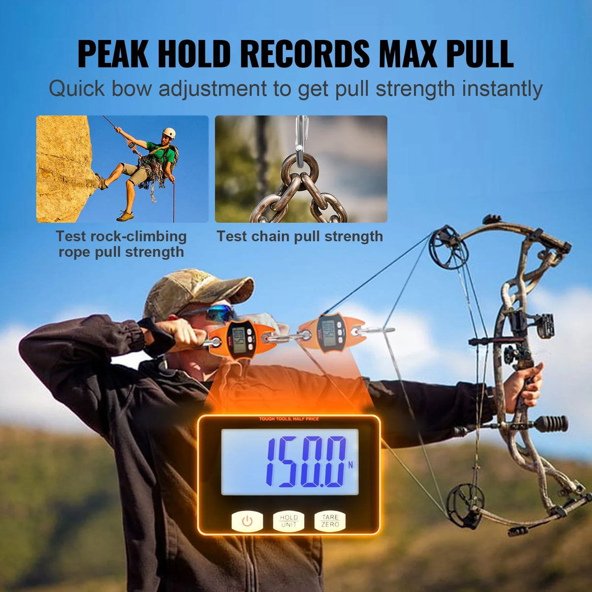 300/400 kg Digital Crane Scale Industrial Heavy Duty Handheld Hanging Scale with Hooks for Farm Hunting Outdoor Fishing