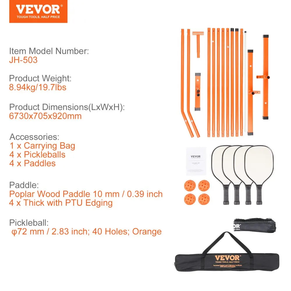 Pickleball Net Set, 22FT Full Court Official Regulation Size Portable Pickleball Net System for Outdoor Backyard Driveway