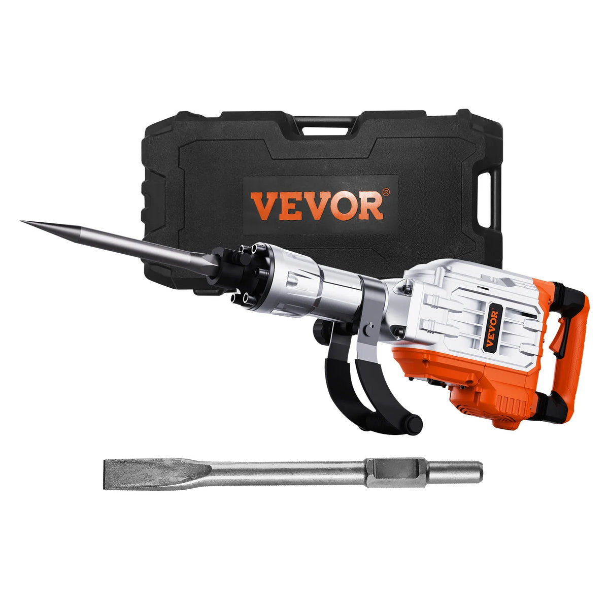 3500W Demolition Jack Hammer 1900 BPM Electric Jack Hammer Concrete Breaker 2pcs Chisel for Trenching and Breaking Holes
