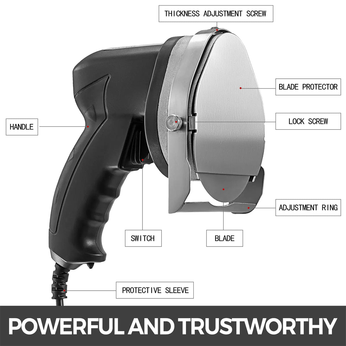 Kebab Slicer 0-8mm Electric wired Kebab Doner Knife 2 Blades Shawarma Cutter Commercial Roast Gyro Meat Cutting Machine