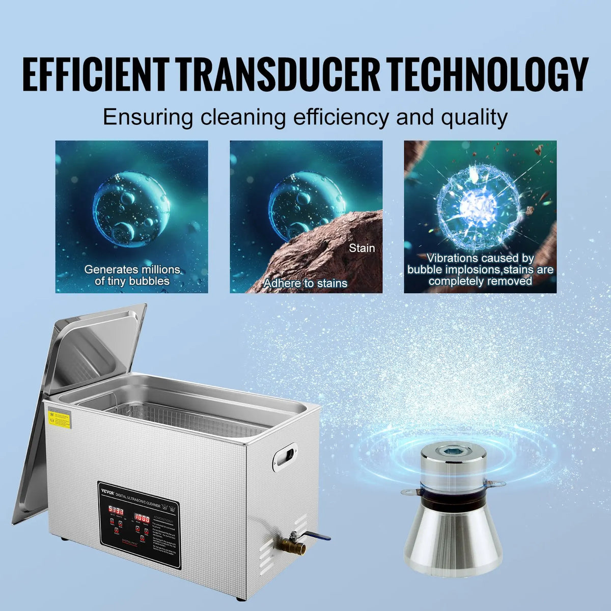Ultrasonic Cleaner with Digital Timer & Heater Jewelry Ultrasound Cleaner Stainless Steel Heated Cleaning Machine