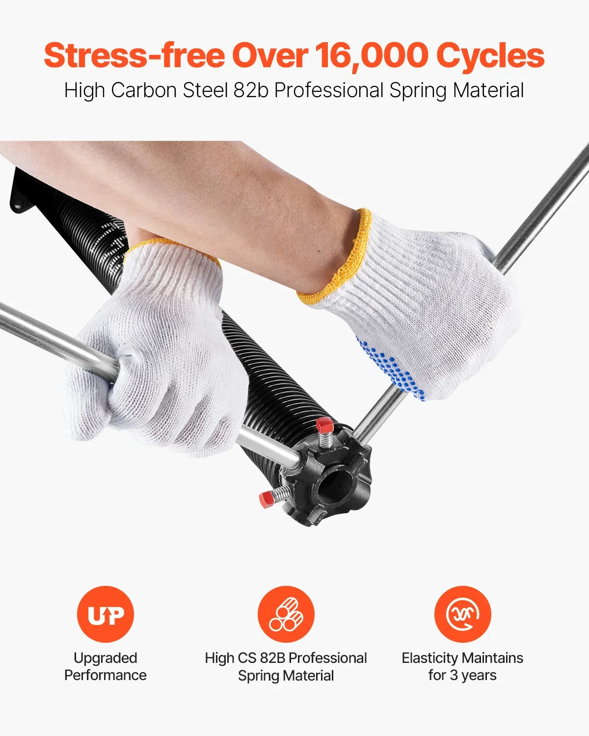 Garage Door Torsion Springs Pair Cycles Electrophoresis Black Coated for Replacement Garage Door Springs