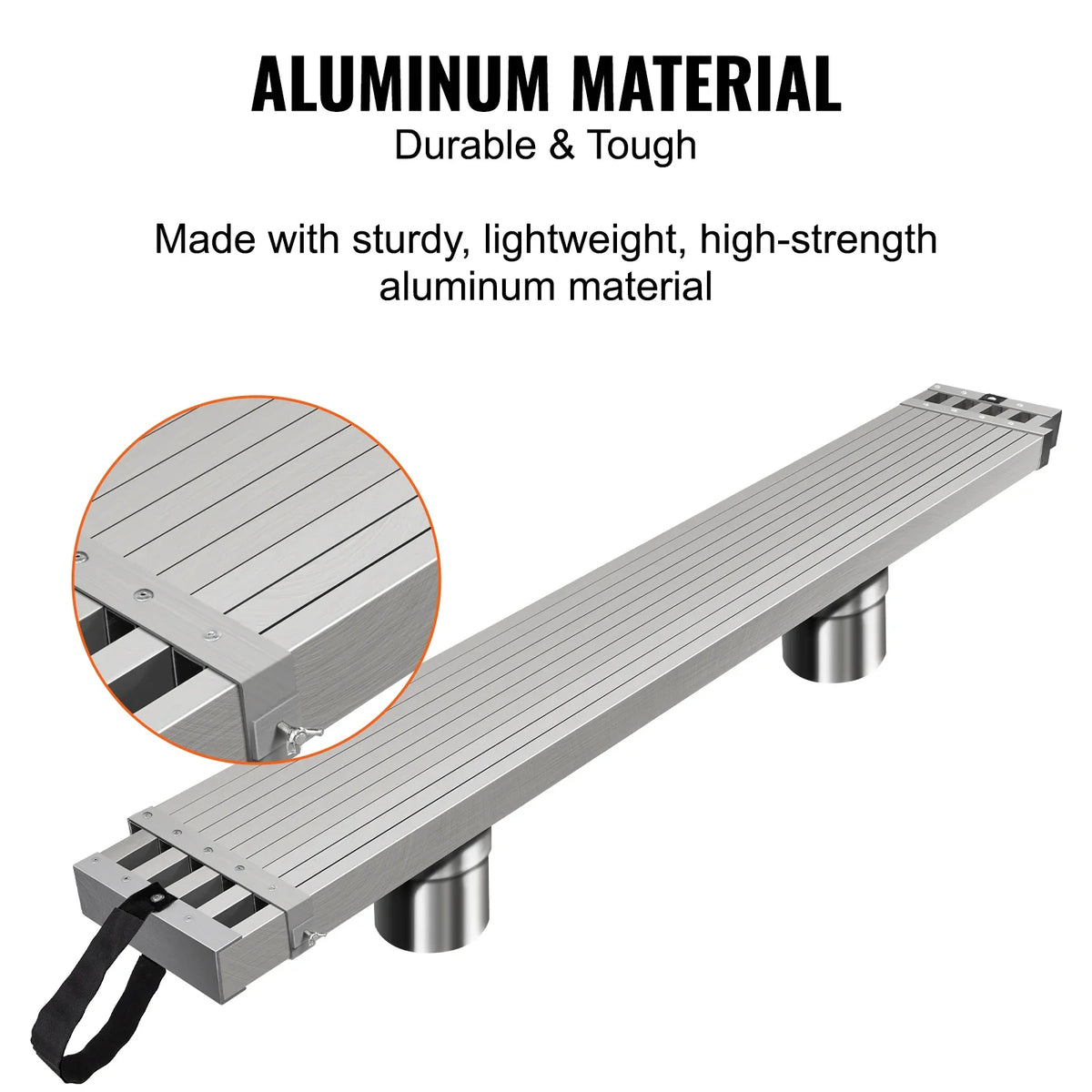 Telescoping Aluminum Work Plank 6-9 Feet 500lbs Capacity 12.5 inch Width Aluminum Scaffold Plank Extension Staging Plank