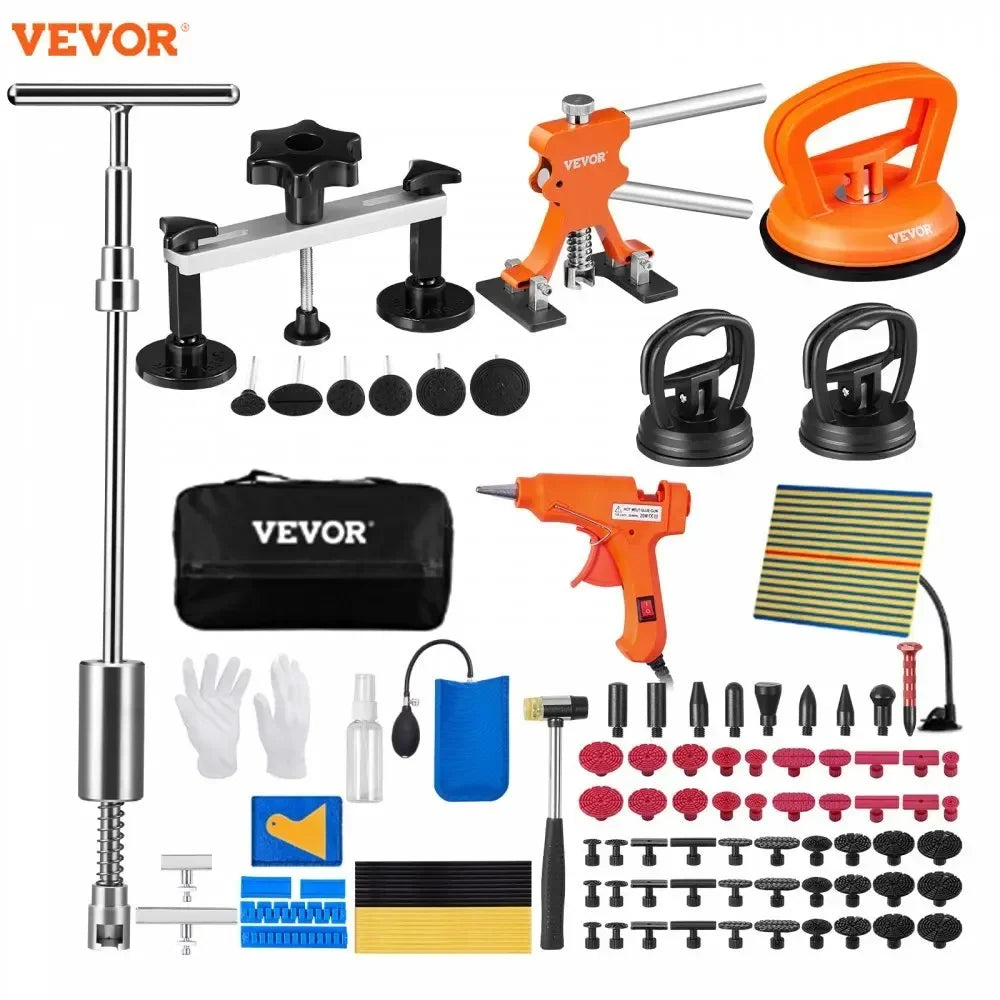 107 PCS Dent Removal Kit  Paintless Dent Repair Kit with Golden Lifter  Bridge Puller Slide Hammer T-bar Dent Puller