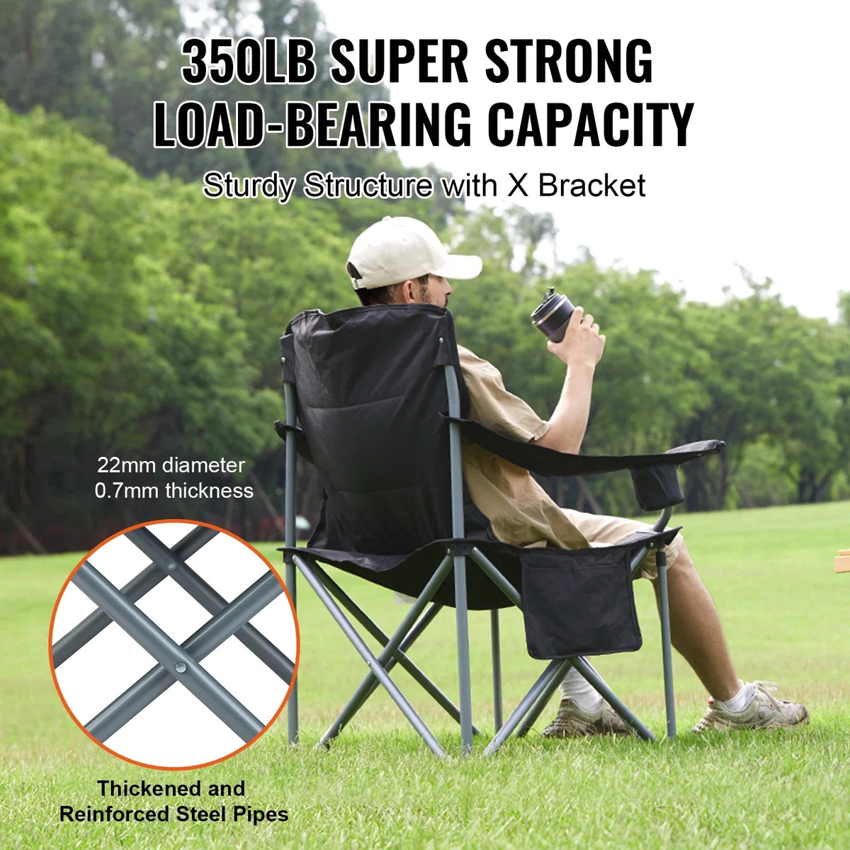 Ultralight Folding Chair 350lbs High Load Outdoor Camping Chair Portable Beach Hiking Picnic Travel Seat Fishing Tool