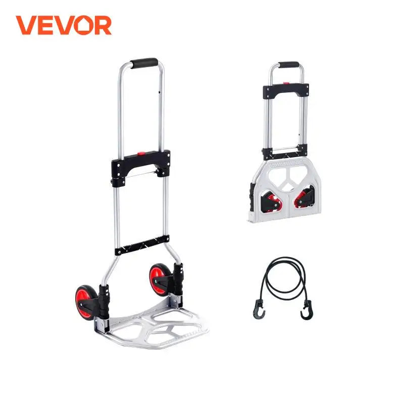 176 lbs Folding Hand Truck Dolly Aluminum Stair Climbing Cart with Telescoping Handle Luggage Trolley for Home Shopping