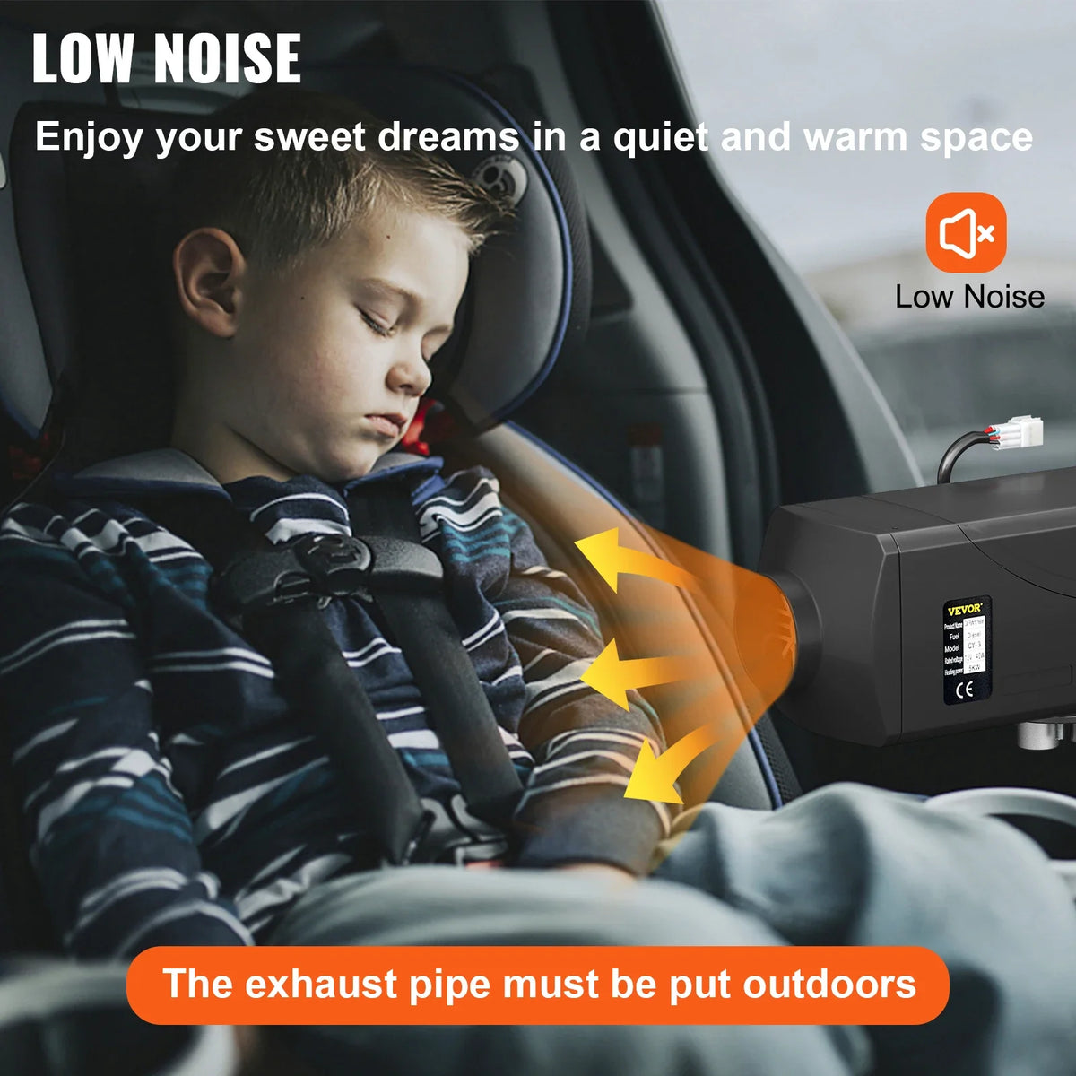 5KW Diesel Air Heater 12V Diesel Parking Heater Double Mufflers Diesel Heater with Knob Switch for RV Bus Car Motorhome