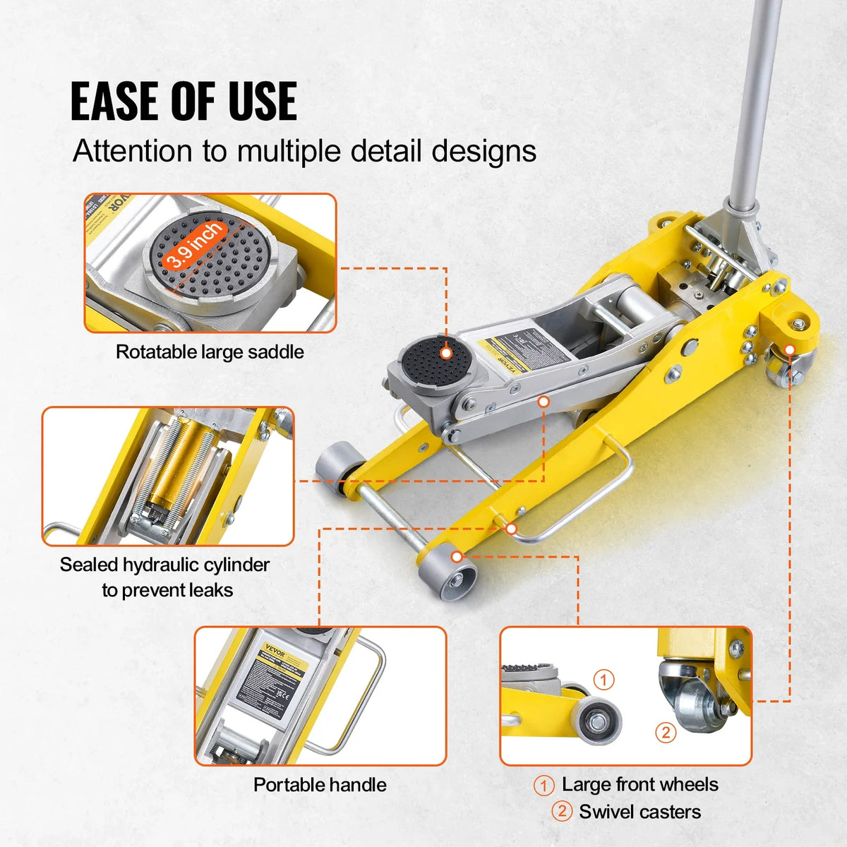Low Profile Floor Jack 3 Ton (6600 lbs), Heavy Duty Aluminum Car Hydraulic Racing Floor Jack,  Dual Piston Quick Lift Pump