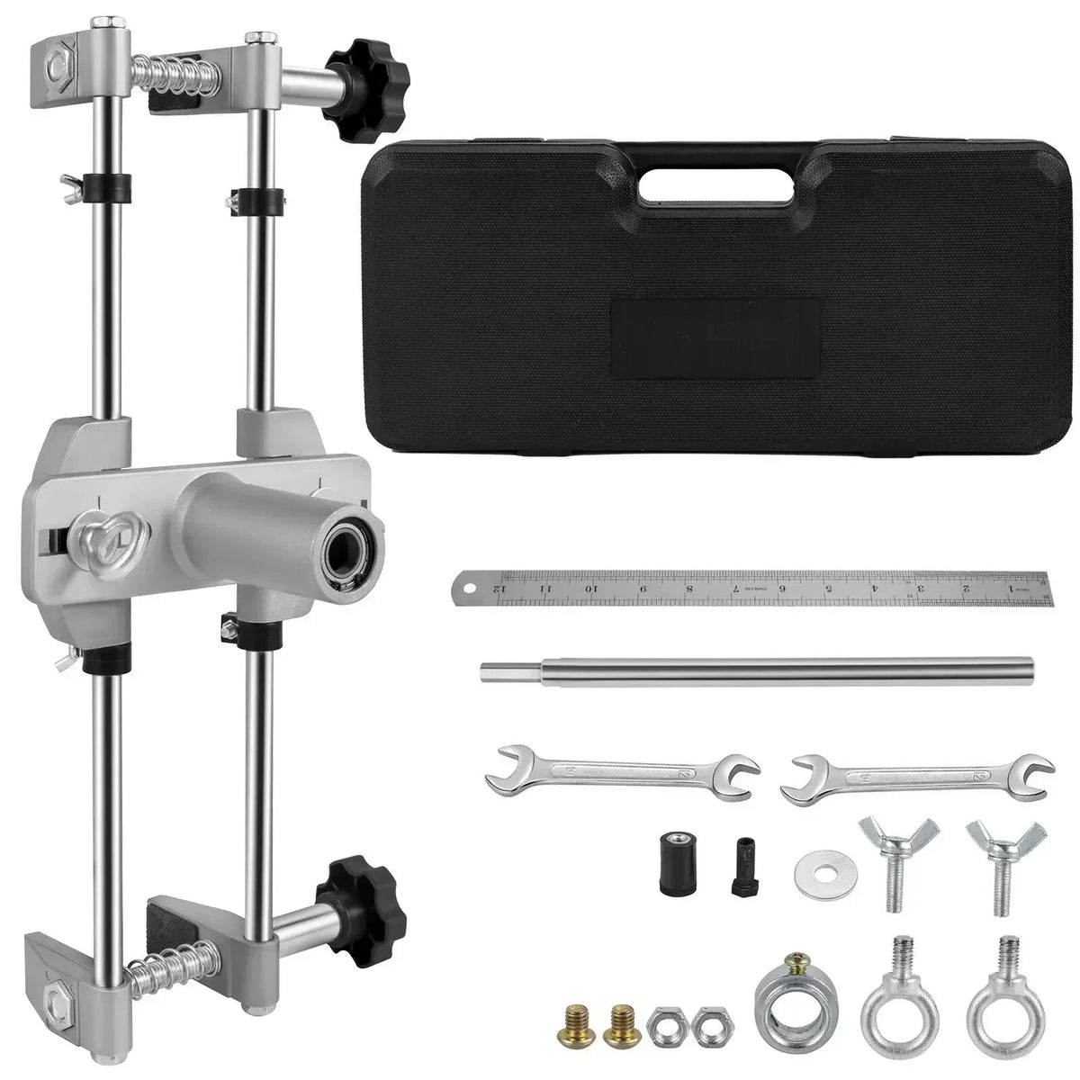 Door Jam Jig Kit Door Lock Mortise with 3PCS 18mm / 22mm / 25mm M10 Cutters Clamping Thickness 1.2in-2in for Lock Changing