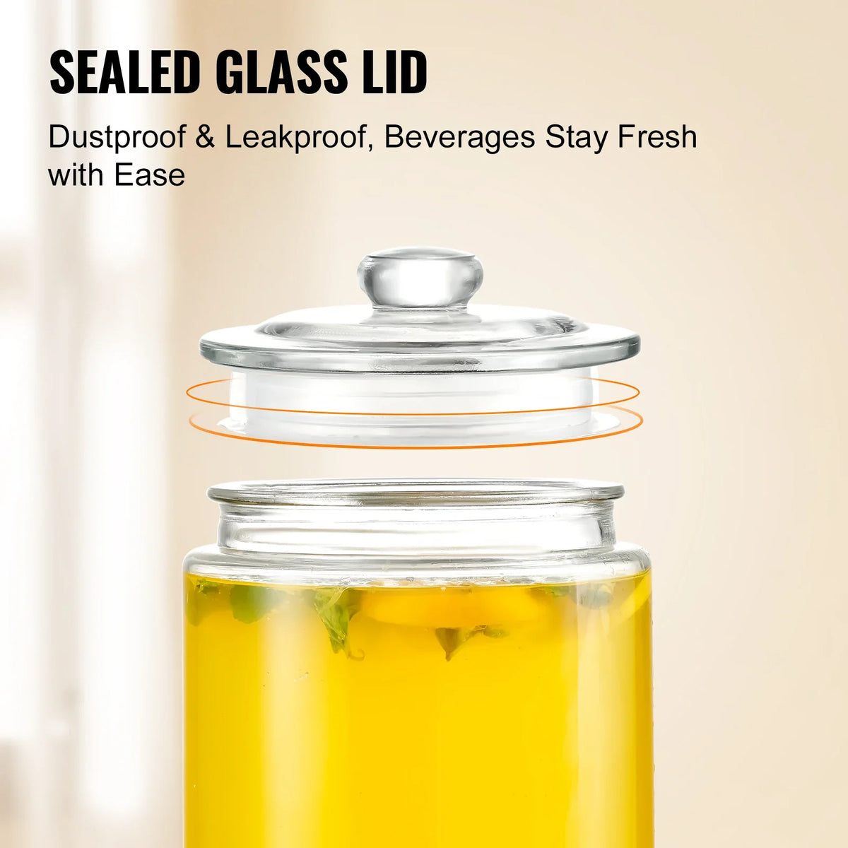 Beverage Dispenser 2 Gallon with Stainless Steel Spigot Iced Tea Lemonade Juice Water Dispenser for Restaurants Parties