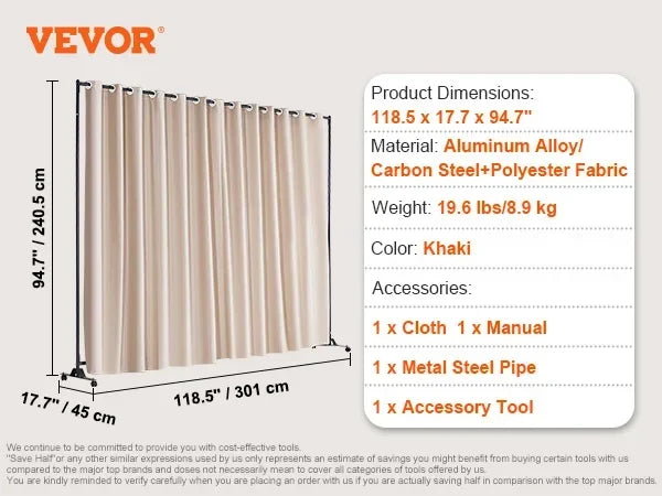 4/3/1 Panel Room Dividers Adjustable In Size & Height Freestanding & Foldable Privacy Screen Partition for Office Home