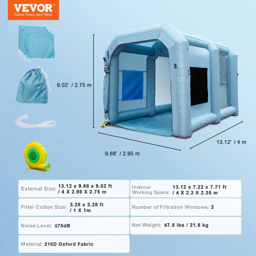 Inflatable Paint Booth with Blowers Inflatable Spray Booth Powerful Spray BoothCar Paint Tent Air Filter System